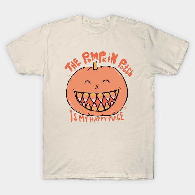 The Pumpkin Patch is My Happy Place T-Shirt by Doodle by Meg